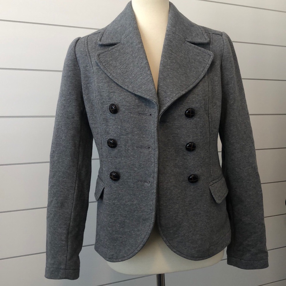 H&M women’s gray blazer button up coat jacket